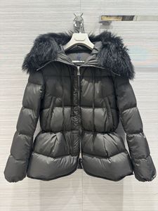 Milão pista feminina para baixo parkas 2023 novo outono inverno com capuz marca mesmo estilo casacos jaquetas de grife feminino 1210-5