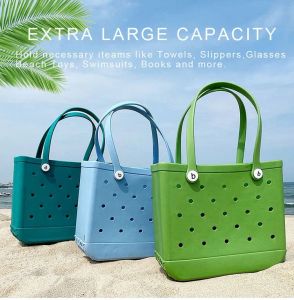 Women Bogg Bag Bag Silicone Beach Tote Mashion Eva Plastic Beach Fags Eco Jelly Candy Lady Lady Handbags Summer 258