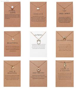 CR jewelry Arrival Dogeared Necklace With Gift card Elephant Pearl Love Wings Cross Key Zodiac sign Compass lotus Pendant For wome6047266