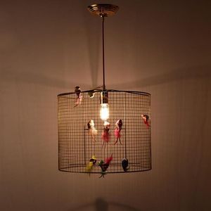 Modern Gold Iron Chandelier Creative Country Restaurant Bird Cage Art E27 Dekorativ belysning vardagsrum sovrumsstudie café penda273x