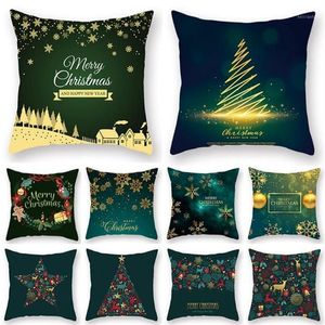 Weihnachtsdekorationen Taoup Green Pillowcase Frohe Dekoration für Home Weihnachts-Ornamente Noel Pillow-Case Natal Navidad Jahr1291U