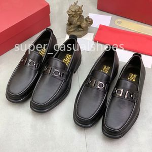 Designers Shoes Italy Mens Fashion Loafers Classic Moccasin äkta läder Business Office Work Formal Dress Shoes Brand Party Wedding Flat Shoe Storlek 38-45