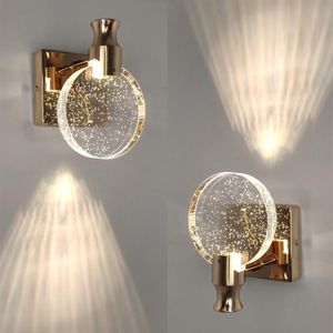 Creative Bubble Crystal Wall Lamps Minimalist Living Room Bedroom Bedside Wall Sconce Bathroom Mirror Front Wall Light Fixture170s