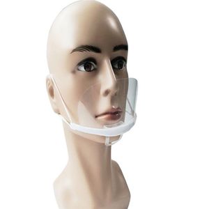 Maschera monouso in plastica trasparente Lente trasparente Sorriso Goccioline antiappannamento Ristorante Ristoranti Catering Maschere Intere 20 pz275T