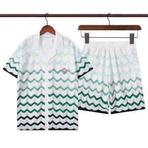 Nowe luksusowe designerskie koszule męskie geometryczne nadruk do kręgli koszula Hawaje kwiatowe koszule Men Men Slim Fit Fit Short Rleeve SS