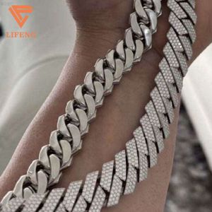 High Quality 18 Mm Necklaces Vvs Moissanite White Gold Plated Moissanite Miami Cuban Liink Chain Hip-hop Necklace for Men