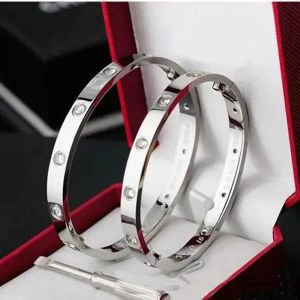 Designer-Armbänder, Designer-Schmuck, Gold-Armband, Luxus-Mode, Edelstahl, Silber, Rose, Manschettenschloss, 4 CZ-Diamant, für Damen, Herren, Herren, Party-Geschenk, Armreifen