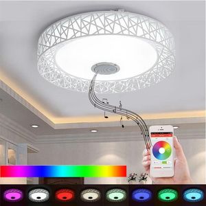 App LED -takljus med Bluetooth -högtalare 36W Music Party Lamp Deco Bedroom Lighting Fixture med Remote Control254s