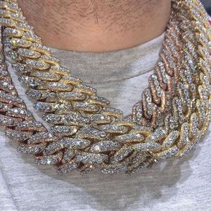 16mm Handmade Cuban Link Chain Pass Diamond Tester 925 Sterling Silver Vvs Moissanite Iced Out Cuban Necklace