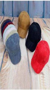 إبداع Corduroy Ball Caps Women Men039S Solid Stripe Baseball Caps Fashion Street Style Sun Sun Caps 5071971