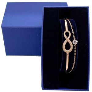 Lyxsmycken Evil Eye Chain Infinity Armband Charm Armband för kvinnor Män Par med logotyp Brand Box Crystal Bangle Birthday Present 55188716001131