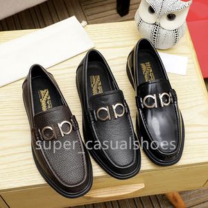 Designers moccasin Shoes Italy Mens Fashion Loafers Classic Genuine Leather Men Business Office Work Formal Dress Shoes Brand Designer Party Wedding Flat Shoes