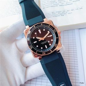 Men watch automatic Quartz Movement Brand Watches Rubber Strap Business Sports Transparent Watchs Imported crystal mirror battery 2184