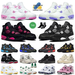 Nike Air Jordan 4 Sapatilhas Jordens 4s Military Black Cat Sneakers J4 Seafoam Red Thunder Off White Cement Oreo Pure Money Jorden 4 Photon Dust Navy Blue homens mulheres