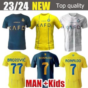 Al Nassr FC Soccer Jerseys Ronaldo 23 2024 Home Yellow 23 24 Cr7 Gonzalo Talisca Gonzalo Ghislain Konan Vincent Aboubakar Men Football Al-Nassr FC Kids Woman