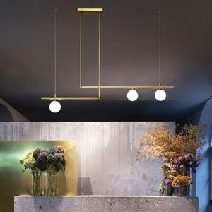 Modern matsal pendell belysning nordisk glas boll hänge lampa konst dekor bar butik ljus fixtur luster armatur lampara245m