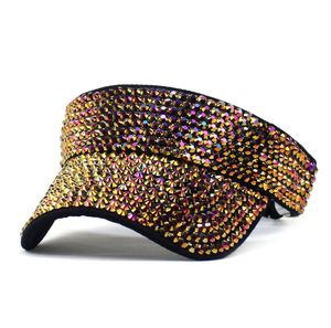 LDSLYJR Summer Cotton Color rhinestone Visors Adjustable Sun Protection Cap For Men and Women 053673241