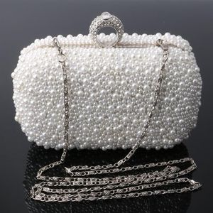 Worl-Women Torba Dwórz boczna koralika Perła Pearl Clutch Evening Torka koralika torebka Beżowa biała perłowa koraliki