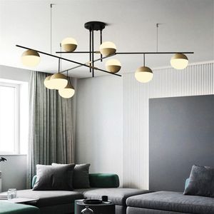 Modern led Light Living Room Chandelier Personality DiningRoom Kitchen Light Creative Study Model Room Glass Chandelier Lighting311E