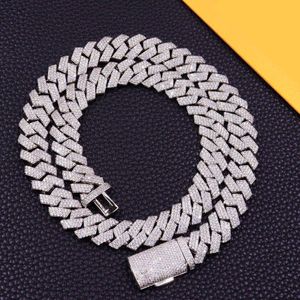 2023 Pass Diamond Test VVS Moissanite 925 Sterling Silver Cuban Link Chain 16mm Hip Hop Men Necklace Jewelry