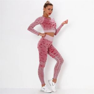 Frauen Home Kleidung Yoga Set Gym Fitness Kleidung Sportswear Weibliche Workout Leggings Top Sport Legging Training Anzug 210802