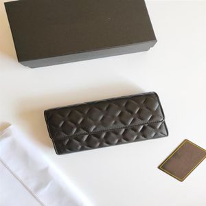 C2956 plånbokskorthållare kvinnor äkta läder kaviar klassisk lång klaff plånbok zippy mynt handväska väskor designer kvinna handväska 248t