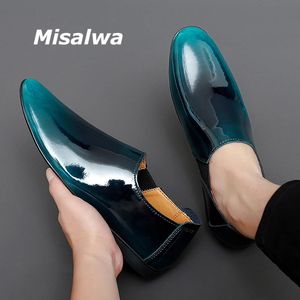 Gai gai gai misalwa patent läder formella sko mode glansiga lägenheter sommar italienska klänningskor män loafers petite storlek 231208