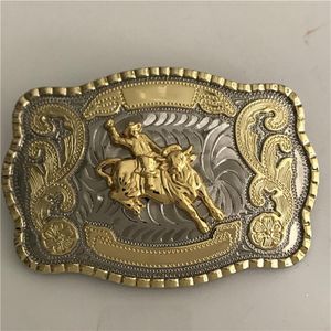 Silver Gold Ride Bull Cowboy Belt Buckle For Men Hebillas Cinturon Jeans Belt Head Fit 4cm Wide Belts275D