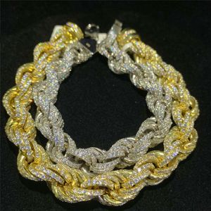 5mm 7mm 9mm 11mm 925 Sterling Silver Rope Chain with Diamond Iced Out Moissanite VVS Halsband Hip Hop Cuban Armband