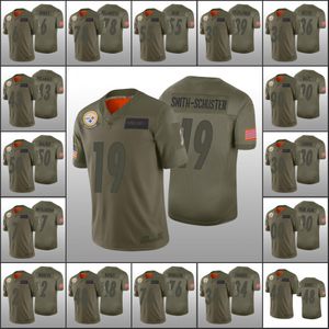 Pittsburgh''Steelers''Men 90 T.J. Watt 7 Ben Roethlisberger 55 Devin Bush Custom Women Youth Camo Jersey Salute to Service