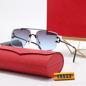 Halbrandlose Designer-Sonnenbrille für Herren, Hardware-Serie, Sonnenbrille, Metall, UV400, rechteckiger Rahmen, Acetat-Sonnenbrille, Form 311Q