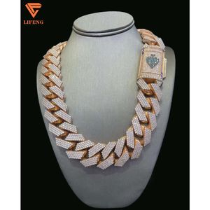 Big size VVS Moissanite Cuban Link Chain Hip-Hop Raper Singer Men's Fashion Jewelry Necklace Moissanite Chains With Certificate
