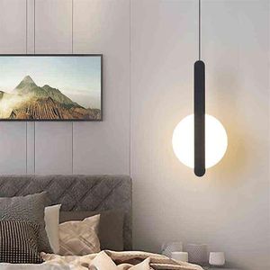 Nordiskt sängkök ledande pendelljus modernt sovrum sovrum hängande lampa led belysning fixtur populära fjädring lampor w22032264q