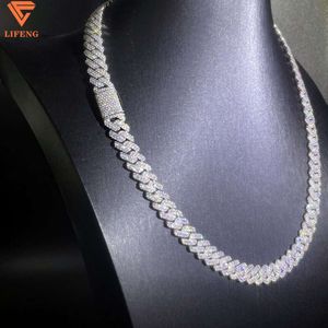 10mm Hip Hop Halskette für Anhänger Weiß 925 Sterling Silber Iced Out Vvs Moissanit Diamant Kubanische Gliederkette Herren Damen