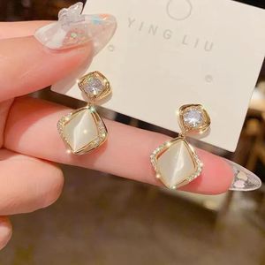 New Luxury Zircon Water Drop Earrings for Women Fashion Rhinestone Geometrical Earring Girl Unusual Jewelry