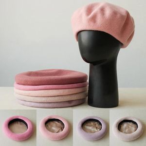 Beralar 2023 Moda Sonbahar Kış Şapkası Yün Kalın Fransızca Çok Çarşamba Sanatçı Ressam Kızları Kadın Retro Sıcak Kapak Beanies