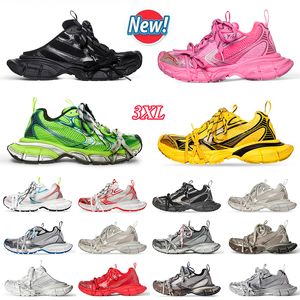 Women men 3XL Sneaker Luxury Pairs Casual Designer Shoes Tripler Black Sliver Beige White Gym Red Dark Grey Light Pink Yellow Old dirty platform Sneakers Big Size 46