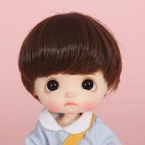 Doll Accessories Adorable Doll Wig Golden brown black Short Hair Cute Bobo Style for 1/8 BJD Doll curls Doll accessories 231208