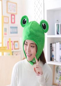 Yenilik komik büyük kurbağa gözleri sevimli çizgi film peluş şapka oyuncak yeşil tam başlık kapağı cosplay kostüm parti po prop4774368