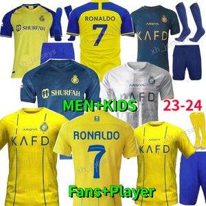 22 23 24 Al Nassr 축구 유니폼 호날두 홈 유니폼 CR7 Gonzalo Martinez Talisca Ghislain Konan Vincent Aboubakar 남자 축구 셔츠