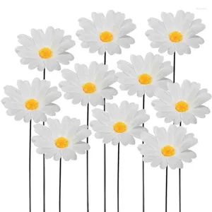 10 Stück tragbare bunte Sonnenblumen für Zuhause, Hof, Terrasse, Rasen, dekorative Blumen, Sonnenblumen-Gartendekoration, künstliche Blumenstäbe für den Außenbereich