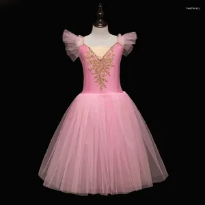 Scenkläder 2023 högkvalitativ rosa vuxna barn balett tutu klänning fest övning kjolar kläddansdans dräkter