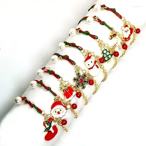 Link-Armbänder, Weihnachtsgeschenk, Ornamente, Schneemann, Hirsch, Schneeflocke, Glocke, Armband, Legierung, Baum, personalisierte Mode