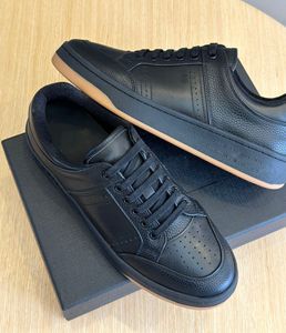 Novo design de luxo SL / 61 tênis masculino sapatos de couro de bezerro baixo branco preto azul skate andando homem conforto vestido de festa dedo do pé redondo sapato esportivo com caixa