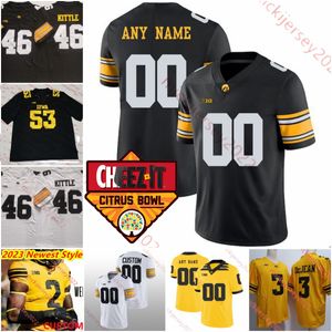 2024 Citrus Bowl Iowa Hawkeyes College Football Jersey Zach Twedt Landyn van Kekerix Reggie Bracy Sebastian Castro Gaven Cooke Dallas Craddieth Mens Custom Jerseys