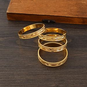 Bangle 45mm 24k Dubai Bebê Bonito Diamante Bangles para Mulheres Jóias Etíopes Cor de Ouro Pulseiras Meninas Presentes de Aniversário