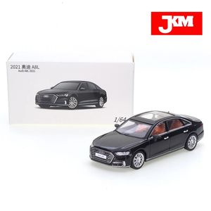 Литая под давлением модель JKM 1/64 Audi A8L, независимые тормозные диски, игрушки из сплава, автомобиль, литая под давлением металлическая модель, детские рождественские подарки, игрушки для мальчиков 231208