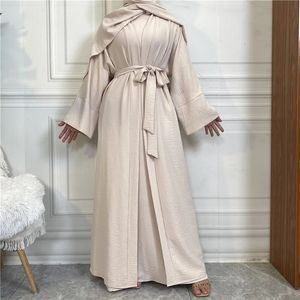 Ubranie etniczne kobiety otwarte Abaya Kaftan Dubai Turcja 2 -częściowy zestaw luksusowy islam szatę afrykańską sukienkę kimono Maroko Caftan moda 231208