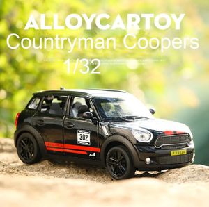 Diecast modelo 1/32 escala brinquedo carro mini countryman coopers diecast liga metal modelo de carro para puxar para trás carro brinquedo veículos miniatura crianças presentes 231208