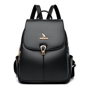 School Bags New High Quality Leather Women's Designer Backpack Large Capacity Women's Shoulder Bag School Bag Travel Bag Women's Knapsack 231211